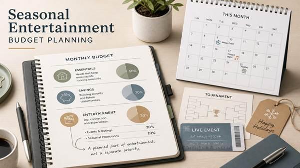 Seasonal entertainment budget planner desk